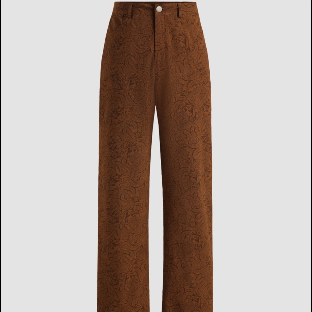 Paisley Straight Leg Trousers- M, Cider, NWT